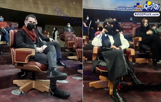 تیپ کرونایی هوتن شکیبا و الناز شاکردوست در جشنواره فجر/عکس