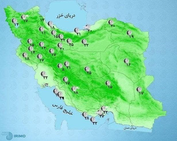 وضعیت آب و هوا امروز ۲۹ اردیبهشت ۱۴۰۰
