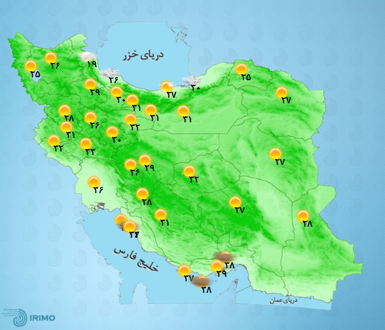 وضعیت آب و هوا، امروز ۲۱ شهریور ۱۴۰۰ / بارش باران در شمال کشور