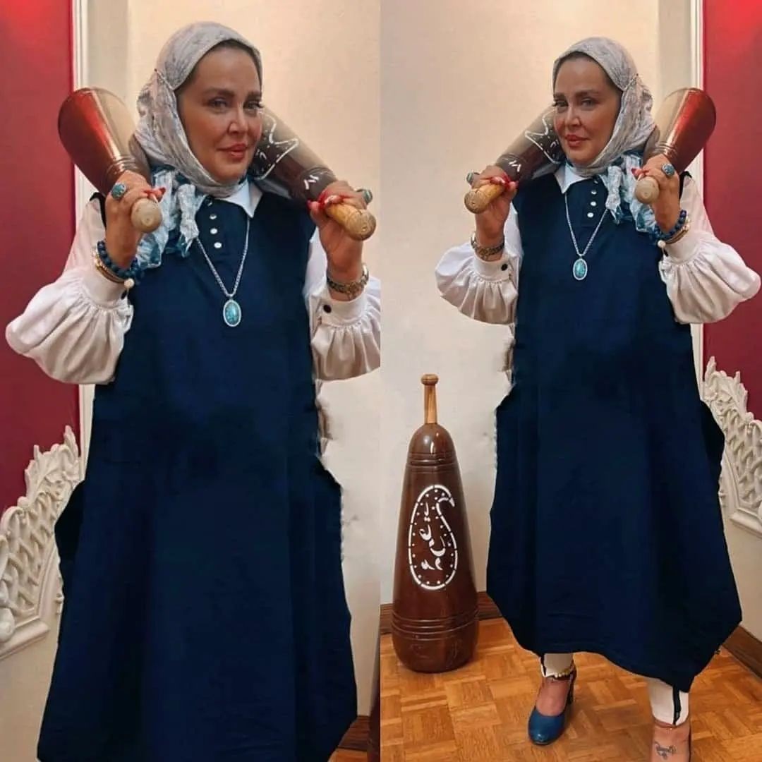 ورزش زورخانه ای بهاره رهنما با میل باستانی! ورزش زورخانه ای بهاره رهنما با میل باستانی!