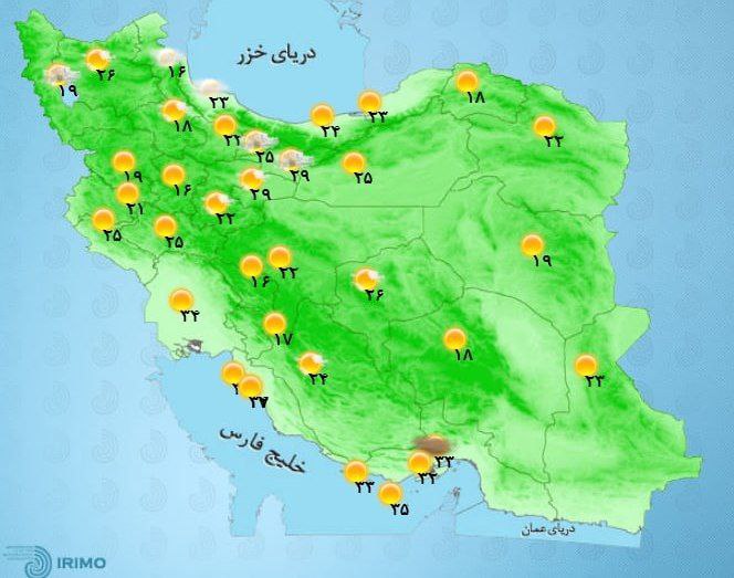 وضعیت آب و هوا، امروز ۱۲ مرداد ۱۴۰۱ / بارش‌ باران تا پنجشنبه در مناطق شمالی ادامه دارد