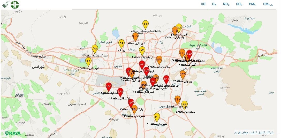 ثبت دومین روز هوای «ناسالم» در تهران در سال ۱۴۰۲