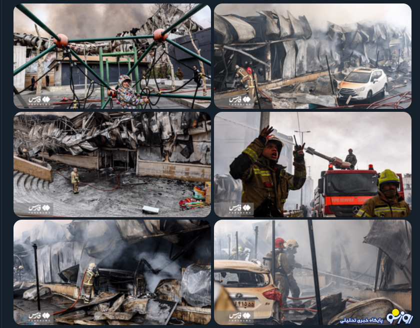 حریق بازار جنت آباد مهار شد حریق بازار جنت آباد مهار شد