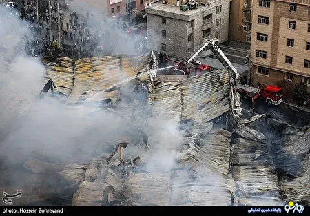 تصاویری از بازارچه جنتِ تهران پس از آتش‌سوزی امروز