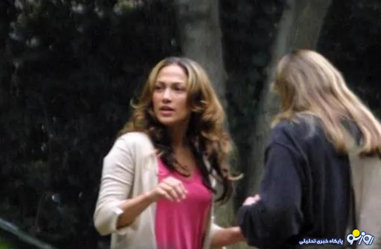 جنیفر لوپز در پشت صحنه فیلم «کافی» در کالیفرنیا