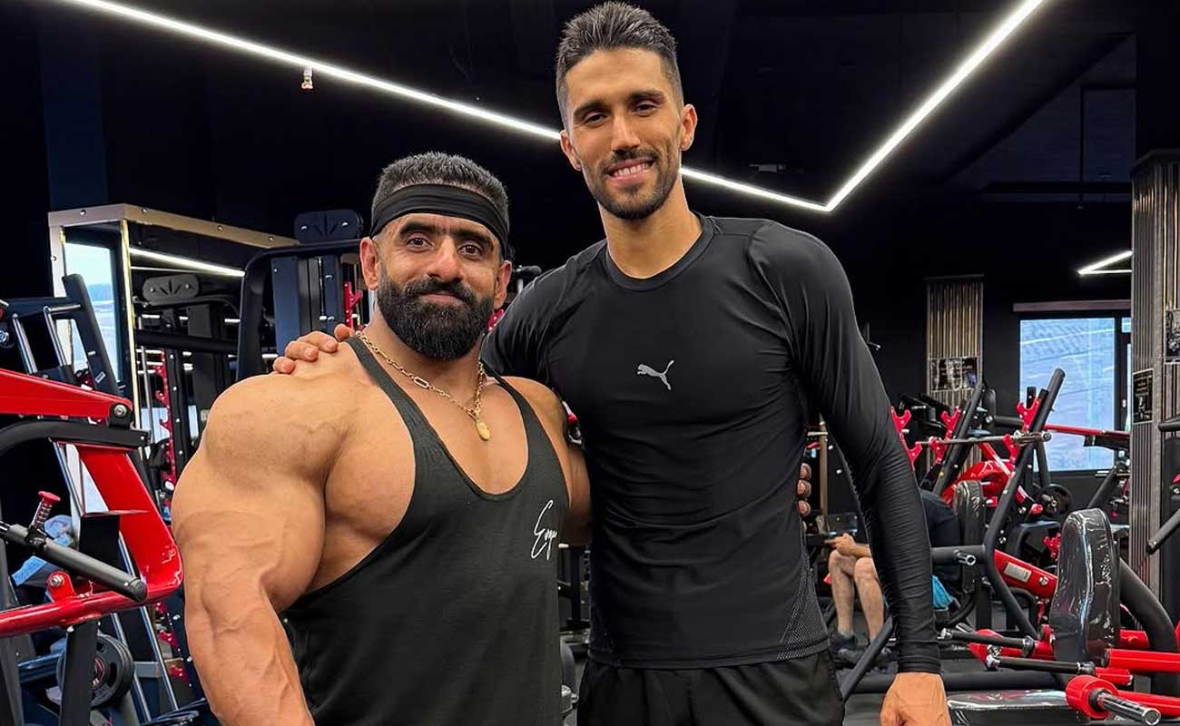 تلاقی فوتبال و بدنسازی؛ تمرین مشترک هادی چوپان و سید حسین حسینی
