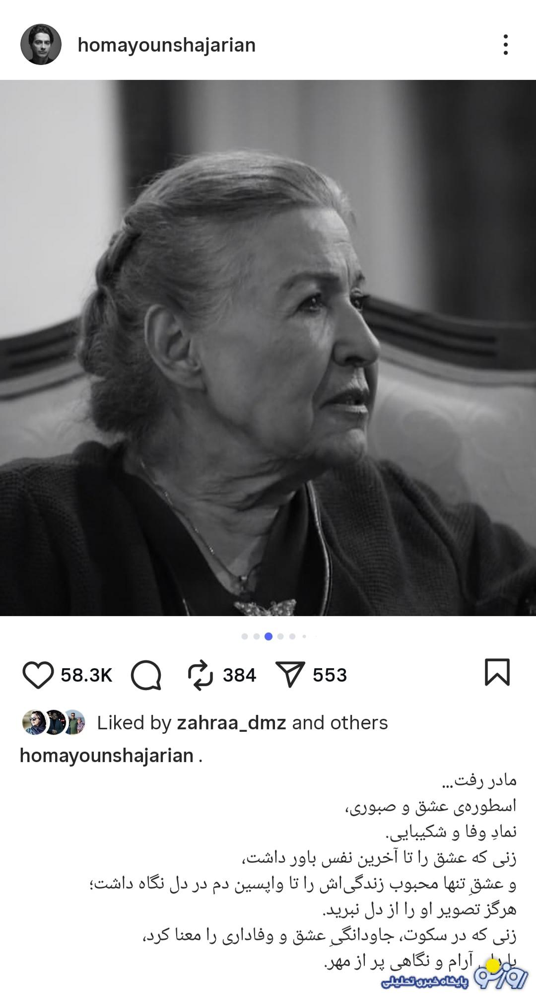 همایون شجریان در سوگ مادر نشست همایون شجریان در سوگ مادر نشست