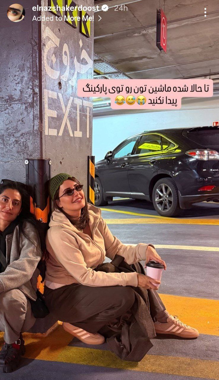 حادثه عجیب برای خودرو الناز شاکردوست در پارکینگ