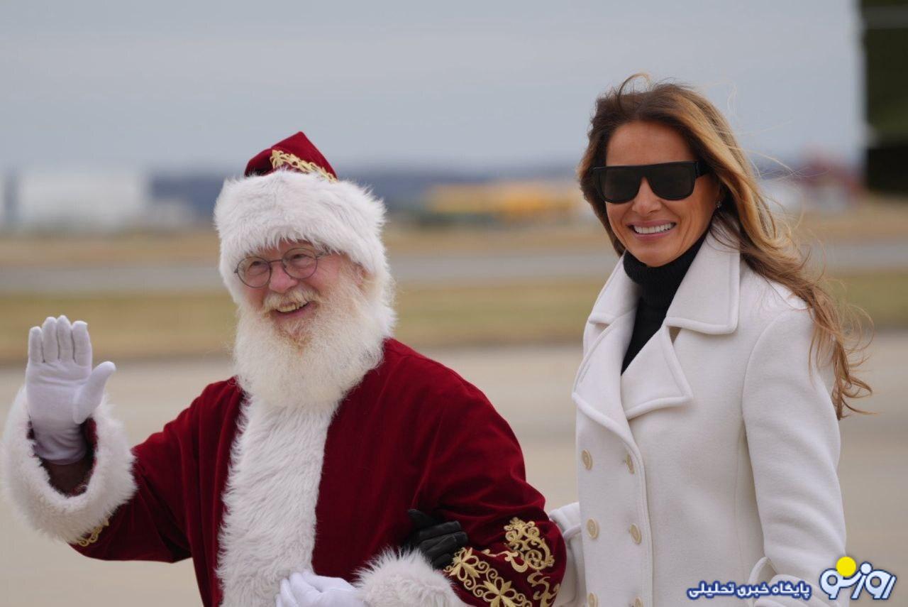 عکس ملانیا ترامپ به همراه بابانوئل! عکس ملانیا ترامپ به همراه بابانوئل!