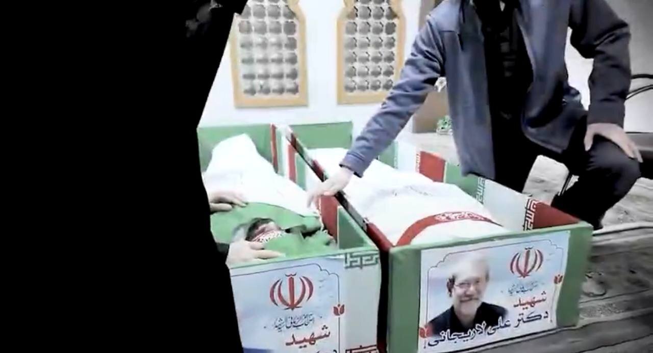 تصویری دیده نشده از پیکر علی لاریجانی در معراج شهدا